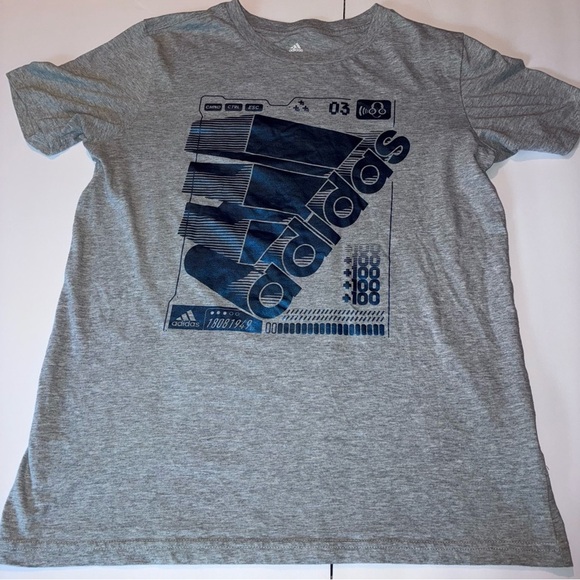 Adidas Gray and Blue Short Sleeve Tees - Picture 1 of 6